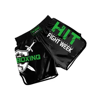 Wholesale Modern Green Muay <strong>Thai</strong> <strong>Shorts</strong> High Quality <strong>Boxing</strong> <strong>Sewing</strong> <strong>Pattern</strong> Kickboxing Pants Martial Arts Wear - Product Image 6