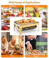 Plat de Chauffage de Luxe TaiDing Robuste 9L en Acier Inoxydable, Ensemble Buffet pour le Stockage du Petit-Déjeuner et le Maintien au Chaud des Aliments