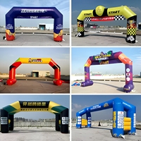 Arche de course gonflable 10M avec bannière amovible, portique de départ/arrivée pour marathon, impression personnalisée de marque, en tissu PVC Oxford, imperméable et résistant au vent