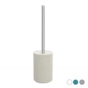 Soporte para escobilla de baño gris, diámetro 9.4 cm, altura 37.8 cm, base de hormigón, varilla de metal, accesorio de baño - Product Image 1