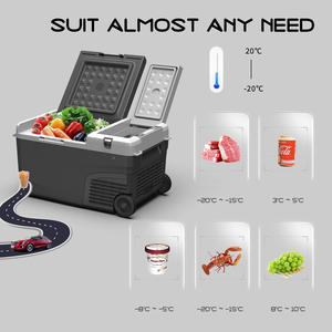 <span class=keywords><strong>Prix</strong></span> d'usine, compresseur à deux zones, congélateur portable 12 volts, facile à transporter, mini réfrigérateurs de voiture USB, glacière portable avec roues - Product Image 5