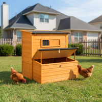 Poulailler Moderne en Bois pour Jardin, avec Escalier Pliant en Trois Sections, Double Plateau Amovible, Perchoir pour Poulets, Idéal Petites Volailles, Étanche