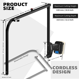 Convertitore <span class=keywords><strong>a</strong></span> <span class=keywords><strong>batteria</strong></span> MINOVA con 10 fili riscaldanti, taglierina manuale <span class=keywords><strong>per</strong></span> blocchi di schiuma <span class=keywords><strong>a</strong></span> <span class=keywords><strong>filo</strong></span> caldo (solo corpo macchina) - Product Image 2
