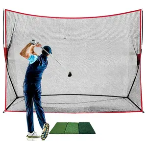 Hot Portable 10x7ft Golf Practice Hitting Swing Nylon Net For Indoor Outdoor Detachable Golf Cage Training Aids With Carry Bag