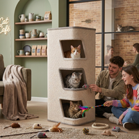 Lit pour chat de luxe en bois massif, minimaliste et moderne, lavable, chaud pour l'hiver, idéal pour chambre à coucher ou salon