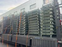 Cage de rangement pliable et empilable en treillis métallique robuste avec revêtement en poudre pour garage
