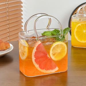 Sac à main de table moderne et contemporain Vase transparent SZ fait à la main bulles d'air verre vin décatère - Product Image 3