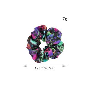 Großhandel Urlaub Vintage Retro Geist Schädel Skelett Kürbis elastische Haar gummi Stoff Druck Haar bänder Halloween Haar gummis - Product Image 3