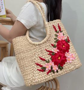 Sac à bandoulière floral ouvert Vintage pour femmes fait à la main deux poignées de jacinthe d'eau forme ovale suivant les tendances chaudes de la mode du Vietnam - Product Image 1