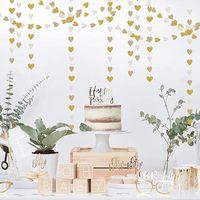 Guirlande de cœurs en papier pour décorations de mariage, fiançailles, enterrement de vie de jeune fille, baby shower, enterrement de vie de jeune fille, fête prénuptiale