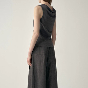 Blusa de mujer a rayas con botones, lazo lateral en la cintura y manga casquillo - Product Image 3