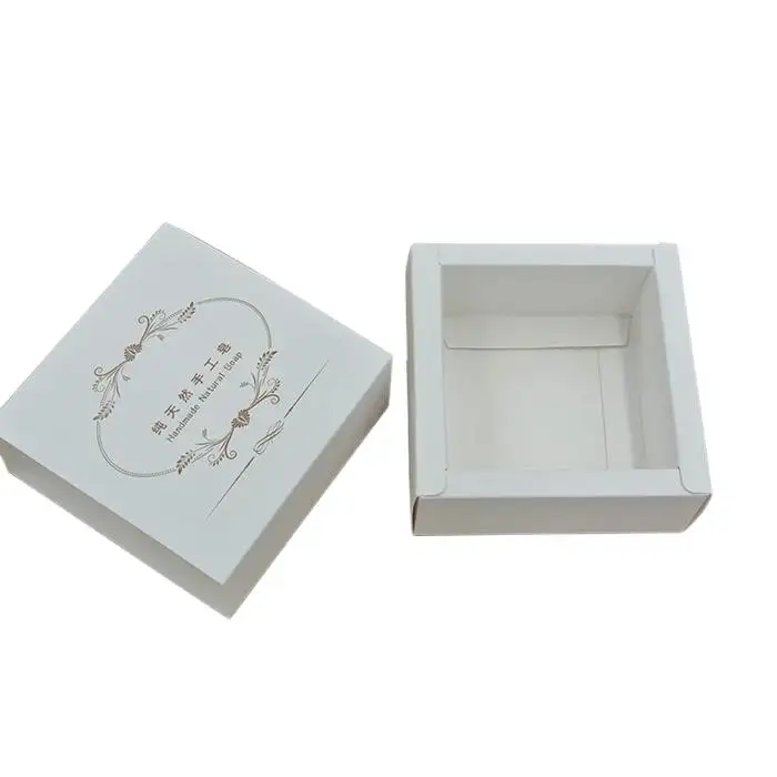 Caixa de embalagem de papel revestida com gaveta de barra de sabão em nuvem para banho natural pequena e fofa personalizada