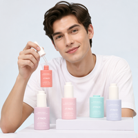 Vente en gros de flacons cosmétiques de luxe, forme unique, 1 oz, 30 ml, flacon compte-gouttes en PETG pour sérum et lotion