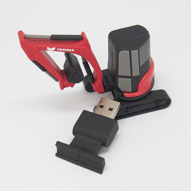 Excavator Usb Flash Drive 8Gb 16Gb 32Gb 64Gb Pendrive Stick PVC Soft USB Drive Memory Stick with OEM logo