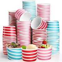 Gobelet à crème glacée imprimé avec logo personnalisé Bols de yaourt glacé jetables Gobelet en papier pour crème glacée avec couvercle