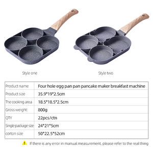 Sartén antiadherente con agujeros para hacer hamburguesas, huevos, jamón, tortitas, olla <span class=keywords><strong>de</strong></span> freír con mango <span class=keywords><strong>de</strong></span> madera, para desayuno - Product Image 3