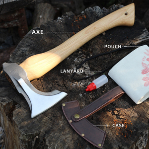 BoChen 2026 Nuovo Design Ascia con Manico in <span class=keywords><strong>Legno</strong></span> di <span class=keywords><strong>Noce</strong></span>, Testa per Spaccare Legna con Fodero, Ascia da Campeggio e Sopravvivenza - Product Image 2