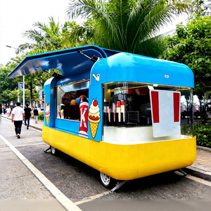 Chariot mobile carré arrondi antirouille, carrosserie galvanisée sur mesure, intérieur en acier inoxydable, multifonctionnel, pour la vente de snacks commerciaux - Product Image 1