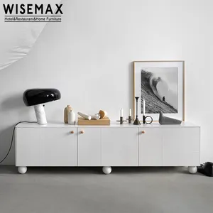 WISEMAX FURNITURE Modern nordic storage solid wood TV cabinet with shelves for living room hotel