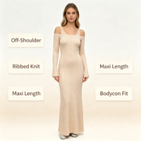 Robe pull longue rose en maille de haute qualité pour femme, personnalisable OEM & ODM, vente en gros