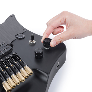 Wholesale 6-<b>String</b> Headless Guitar-Solid Wood Body Matte <b>Black</b> Professional Use Version Innovative Cool Design - Product Image 4