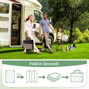 Tapis de patio en plastique écologique personnalisé 5*8 pieds Réversible Tapis de patio pliable d'extérieur - Product Image 6