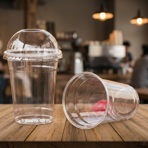 Gobelets jetables transparents en PP à paroi simple de 16/24 oz pour café, jus, matcha, milkshake, smoothie glacé, bubble tea – Écologiques, personnalisables UV GUYUE - Product Image 1