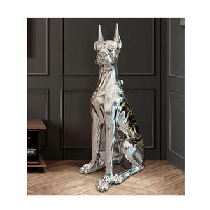 Dog Sculptures Electroplating Dog Statues Wholesale Home Decor Sculpture <strong>Doberman</strong> Diy Home Decor - Product Image 1
