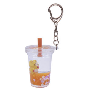Cadeaux mignons, animal de dessin animé, bébé, tasse à thé au lait liquide flottante, flotteur d'eau en acrylique, porte-clés <span class=keywords><strong>Pikacu</strong></span> Boba - Product Image 5