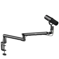Support de microphone en métal réglable, bras articulé avec support caché pour diffusion en direct et enregistrement, support de microphone à câble