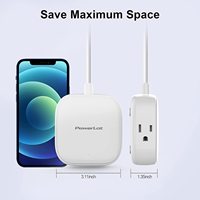 Regleta de Viaje PowerLot con Enchufe Plano ETL para Cable de Extensión de 6 Pies, PD 20W USB-C, Regleta Inteligente de 3 Tomas