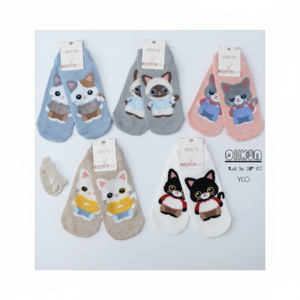 Cartone animato donna calze da barca 10 stili in una scatola ricamata con stampa animalier leggero traspirante lunghezza alla caviglia Design personalizzato Logo - Product Image 1