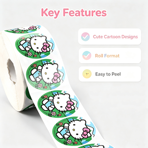 Autocollants ronds en papier personnalisés, imprimés numériquement, durables, étiquettes pour cadeaux et artisanat - Product Image 2