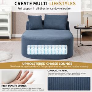 Chaise longue avec siège large, canapé-<span class=keywords><strong>lit</strong></span> surdimensionné pour salon <span class=keywords><strong>d</strong></span>'appartement, canapé-<span class=keywords><strong>lit</strong></span> <span class=keywords><strong>pliant</strong></span> en tissu bleu - Product Image 3