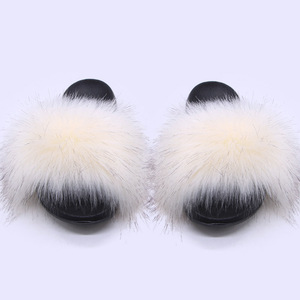 Pantoufles en fourrure colorées <span class=keywords><strong>pour</strong></span> femmes, chaussures plates en fourrure, peuvent être portées en toutes saisons, pantoufles de plage élégantes <span class=keywords><strong>pour</strong></span> femmes, confortables - Product Image 3
