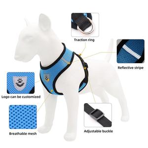 Cuerpo cómodo cinturón de malla suave reflectante transpirable perro mascota pecho chaleco arnés correas chaleco conjunto para perros gatos mascota