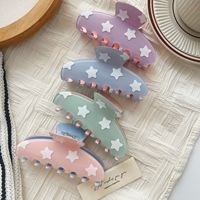 Pince à cheveux en acétate double face couleur bonbon, motif étoiles imprimé UV, style coréen Liwu