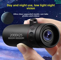 Telescopio Monocular Portátil de Alta Definición y Gran Aumento, Tecnología de Vanguardia, 30x-2000x, Diámetro del Objetivo de 25 mm, Compatible con Teléfonos Inteligentes