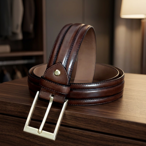 Luxury Steel Pin Buckle Vintage Style Genuine Leather Belts Accessories Men's Waterproof Eco-Friendly Lightweight Durable 3.8 CM - Product Image 1