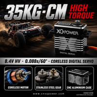 Servomoteur sans noyau XQ-S8035D 35 kg, étanche, haute tension, numérique, engrenages en acier inoxydable, aluminium CNC, 8,4 V, pour drone quadricoptère
