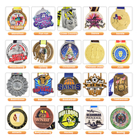Medallas Deportivas Personalizadas para Maratón, Fútbol, Triatlón, Carrera de Montaña, Eventos Escolares y de Equipo, Premio de Aleación de Zinc 3D con Esmalte Suave