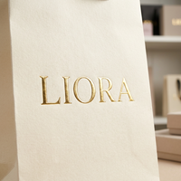 Sacs cadeaux personnalisés en papier d'art biodégradable et recyclable, gaufrés, avec poignées de luxe, mini-sacs d'emballage imprimés avec logos