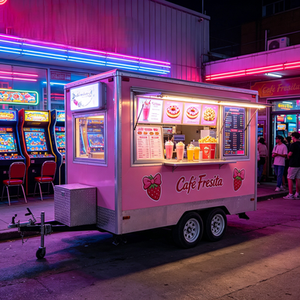 Remorque de restauration mobile avec fenêtre de service, four à convection et comptoir pour choux à la crème dans les rues d'Amsterdam - Product Image 1