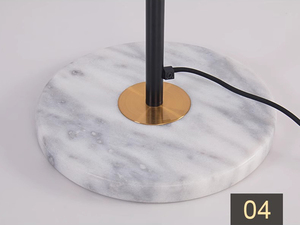 Đèn sàn xoắn ốc với quả cầu thủy tinh mờ Carrara cơ sở đá cẩm thạch tối giản ánh sáng điêu khắc hiện đại cho phòng khách nghiên cứu - Product Image 6