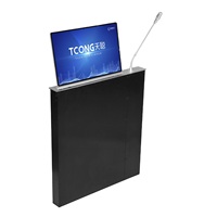 Moniteur Vertical motorisé de bureau électrique avec Microphone pour système de Table de conférence