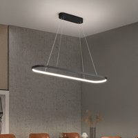 Lustre moderne minimaliste en alliage d'aluminium LED, style nordique, bande lumineuse longue pour salle à manger, magasin de vêtements, éclairage de bureau