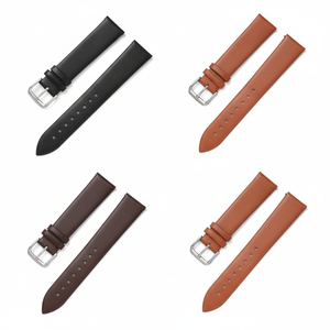Bracelet de montre en cuir à corps plat en 3 couleurs pour bracelets de montre - Product Image 1