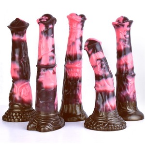 Beestachtige mannen soft liquid silicone paarden anaalplug realistische dildo voor privé masturbatie en orgasme zonder testikels - Product Image 2