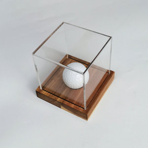 Estuche de exhibición de béisbol acrílico, soporte de softbol de <span class=keywords><strong>cubo</strong></span> transparente con Base de madera, caja de soporte de pelota Glof autógrafo para <span class=keywords><strong>pelotas</strong></span> de <span class=keywords><strong>tenis</strong></span> - Product Image 3