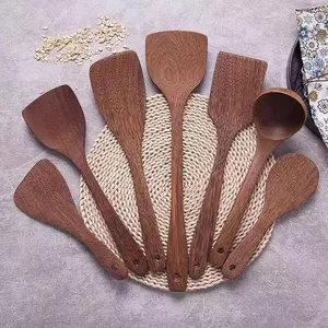 Đồ Dùng Bằng Gỗ Cho Nhà Bếp Handmade Wange Tự Nhiên Nấu Ăn Thìa Thìa Cho Không Dính Cookware